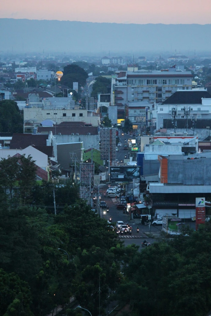 a city with lots of tall buildings and lots of trees